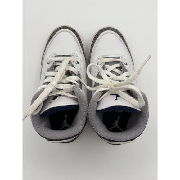 Nike Air Jordon 3 Retro Midnight Navy Sneakers Size Kids 13C - Picture 6 of 9